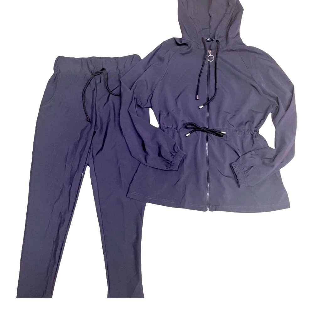 NWT Gorpcore Chic Gray 2 Piece Athleisure Hoodie Jogger Set Elevated Sz S